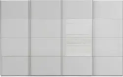 Goossens kledingkast finca combi glans mat glas grijs hoogwaardig meubelplaat - 8244442-{merk}-finca-combi-sts-grijs-schuifdeuren-02